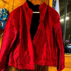 Reversible black/red silk jacket